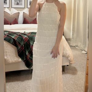 Peppermayo Cream Halter Maxi Dress